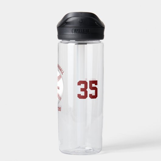 Baseball team naam kinder tiener gepersonaliseerde waterfles (Achterkant)