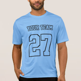 Baseball Team Naam Nummer Zwart Omtrek Typografie T-shirt