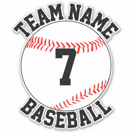 Baseball Team Name en het  Aantal van de Speler va Sticker (Voorkant)