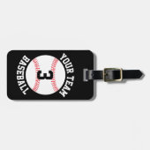 Baseball Team Name en Player Number Baseball Bag Bagagelabel (Voorkant horizontaal)