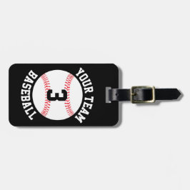 Baseball Team Name en Player Number Baseball Bag Bagagelabel