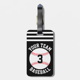 Baseball Team Name en Player Number Baseball Bag Bagagelabel