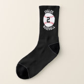 Baseball Team Name en Player Number Custom Small Sokken (Links - buitenkant)
