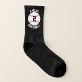 Baseball Team Name en Player Number Custom Small Sokken (Rechts - buiten)