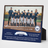 Baseball Team Photo Roster Player Number & Name Fotoplaat (Zijkant)