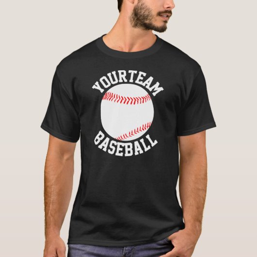 Baseball Team, Player & Jersey Number Mannen Shirt (Voorkant)