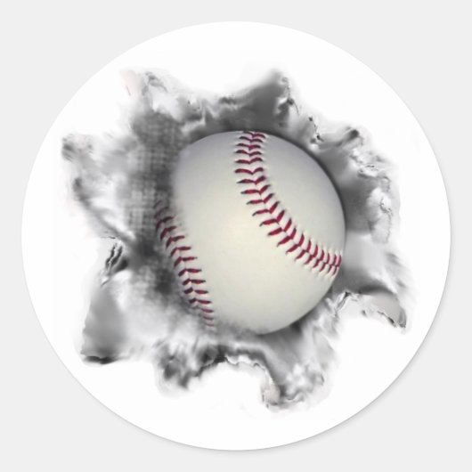 Baseball-team Ronde Sticker (Voorkant)