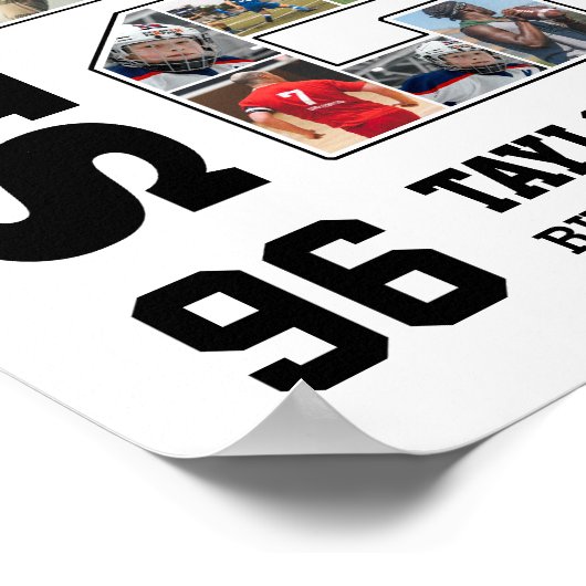 Baseball Team Senior 2026 Sports Photo Collage Poster (Hoek)