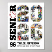Baseball Team Senior 2026 Sports Photo Collage Poster (Voorkant)