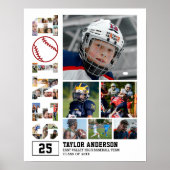 Baseball Team Senior Afstuderen Fotocollage Poster (Voorkant)
