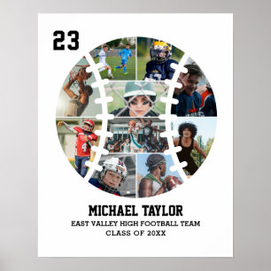 Baseball Team Senior Afstuderen Gift Foto Collage Poster