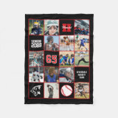 Baseball Team Senior Night Custom Photo Black Red Fleece Deken (Voorkant)