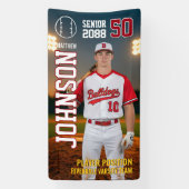 Baseball Team Senior Night Custom Player Photo Spandoek (Verticaal)