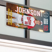 Baseball Team Senior Night Custom Player Photo Spandoek (Buitenkant Gebouw)