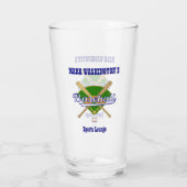 Baseball Team Speler Sport Lounge Pint Bier Soda Glas (Achterkant)