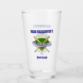 Baseball Team Speler Sport Lounge Pint Bier Soda Glas (Voorkant)