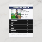 Baseball Team Trading Kaart Gift Blauw Wit Contactkaartje (Achterkant)