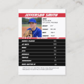 Baseball Team Trading Kaart Gift Rood Wit Contactkaartje (Achterkant)