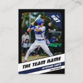 Baseball Team Trading Kaart Sport Gift Blauw Contactkaartje (Voorkant)