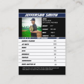Baseball Team Trading Kaart Sport Gift Blauw Contactkaartje (Achterkant)