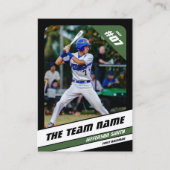 Baseball Team Trading Kaart Sport Gift Groen Contactkaartje (Voorkant)