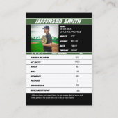 Baseball Team Trading Kaart Sport Gift Groen Contactkaartje (Achterkant)