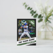 Baseball Team Trading Kaart Sport Gift Groen Contactkaartje (Staand voorkant)