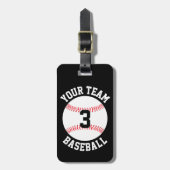 Baseball Teamnaam en Spelernummer Baseballtas Bagagelabel (Voorkant verticaal)
