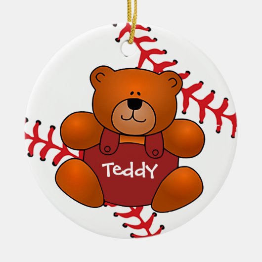 Baseball Teddy Bear Ornament (Voorkant)
