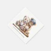 Baseball Teddy Bears Twins Baby Shower Servet (Hoek)