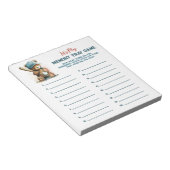Baseball Teddy Boy Baby shower Memory Tray Game Notitieblok (Schuin)