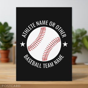 Baseball Teken met Team en Athlete Name modern Briefkaart