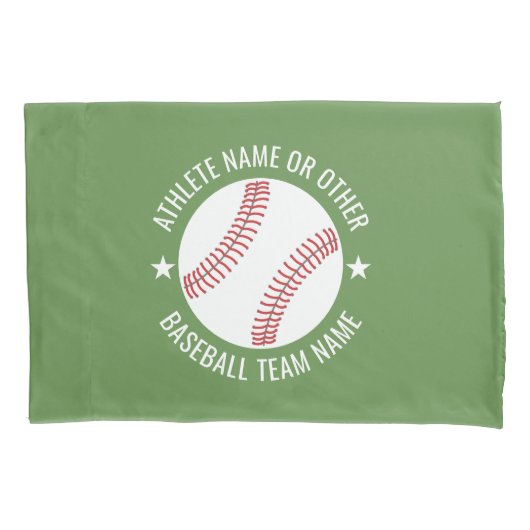 Baseball Teken met Team en Athlete Name modern Kussensloop (Voorkant)