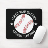 Baseball Teken met Team en Athlete Name modern Muismat (Met muis)