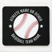Baseball Teken met Team en Athlete Name modern Muismat (Voorkant)