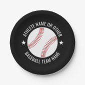Baseball Teken met Team en Athlete Name modern Papieren Bordje (Voorkant)
