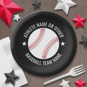 Baseball Teken met Team en Athlete Name modern Papieren Bordje