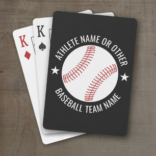 Baseball Teken met Team en Athlete Name modern Pokerkaarten