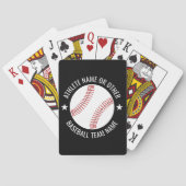 Baseball Teken met Team en Athlete Name modern Pokerkaarten (Achterkant)