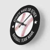 Baseball Teken met Team en Athlete Name modern Ronde Klok (Hoek)
