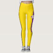 Baseball tekst met streep en ball print Leggings (Voorkant)