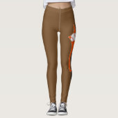Baseball tekst met streep en ball print Leggings (Voorkant)