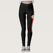 Baseball tekst met streep en ball print Leggings (Voorkant)