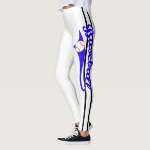 Baseball tekst met streep en ball print Leggings