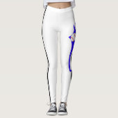 Baseball tekst met streep en ball print Leggings (Voorkant)