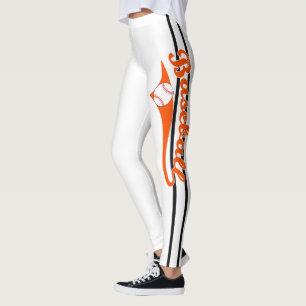 Baseball tekst met streep en ball print Leggings