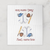 Baseball Tent Place Card Verjaardagsfeest Plaatskaartje (Buitenkant ongevouwen)