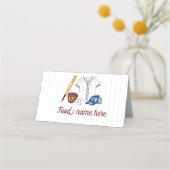 Baseball Tent Place Card Verjaardagsfeest Plaatskaartje (Voorkant)