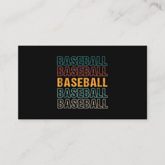 Baseball Text Typography Softball USA Sport Player Visitekaartje (Voorkant)