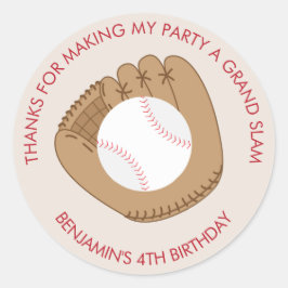 Baseball Thace Party Ronde Sticker